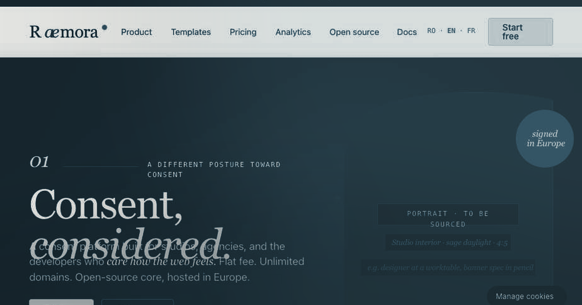 Raemora - Open-source consent management, hosted in Europe