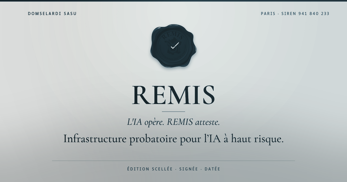 REMIS - Evidentiary infrastructure for high-risk AI